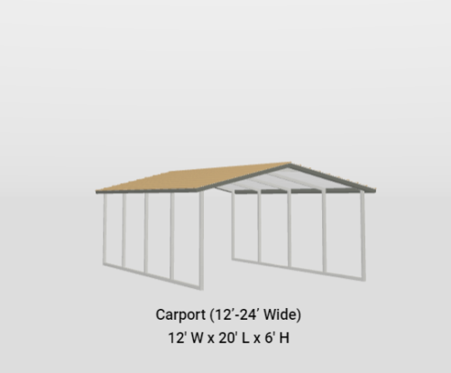 12x20 A-Frame Horizontal Roof Carport