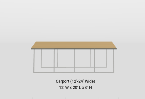 12x20 A-Frame Horizontal Roof Carport - Image 2