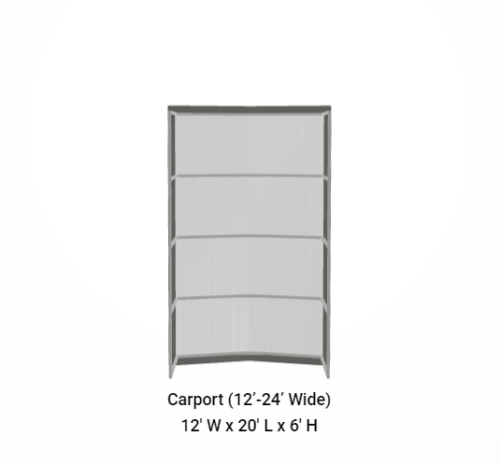 12x20 A-Frame Horizontal Roof Carport - Image 4