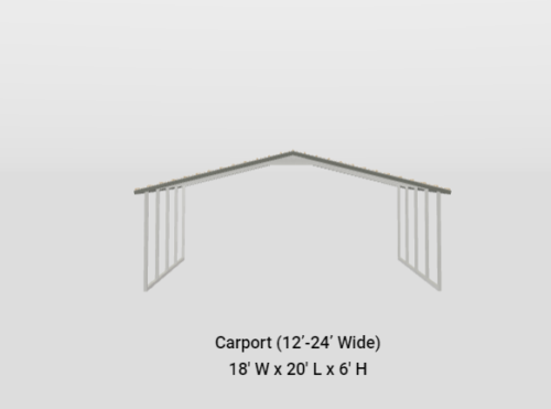 18x20 A-Frame Horizontal Carport - Image 4