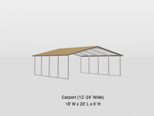 18x20 A-Frame Horizontal Carport