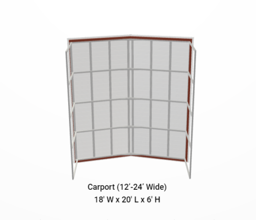 18x20 A-Frame Vertical Roof Carport - Image 3