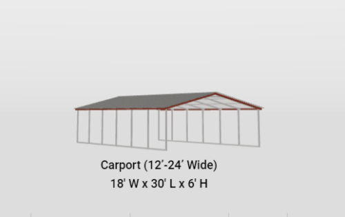 18x30 A-Frame Vertical Roof Carport