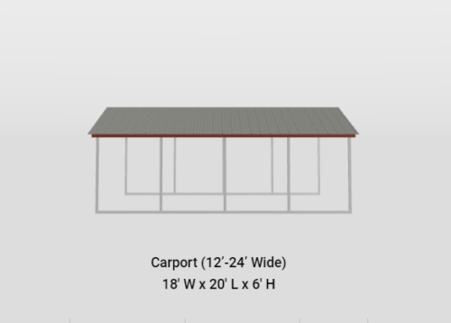 18x20 A-Frame Vertical Roof Carport - Image 4