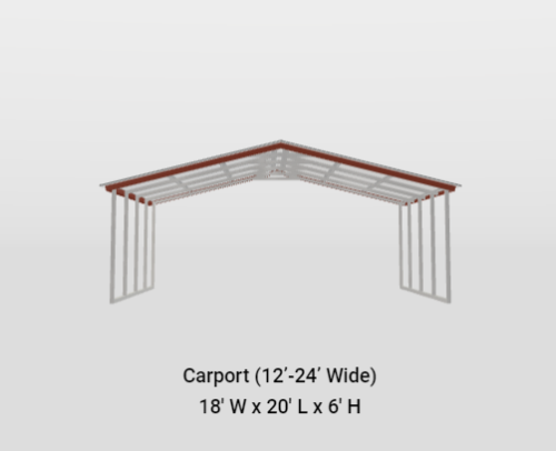 18x20 A-Frame Vertical Roof Carport - Image 2