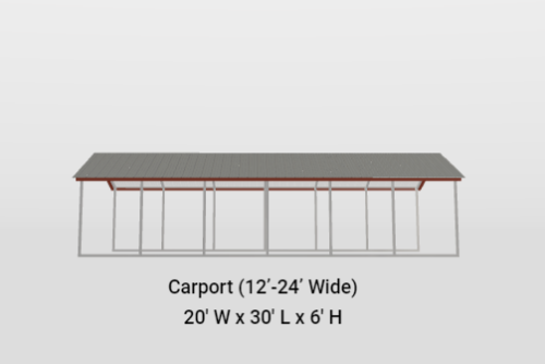 20x30 A-Frame Vertical Roof Carport - Image 4