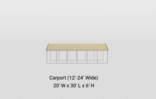 20x30 Standard Roof Carport - Image 4