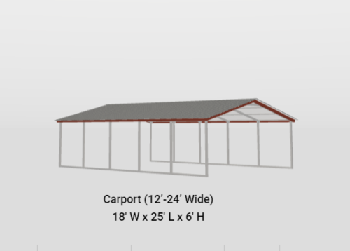 18x25 A-Frame Vertical Roof Carport