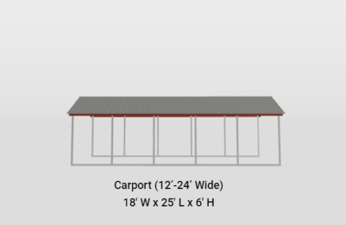 18x25 A-Frame Vertical Roof Carport - Image 3