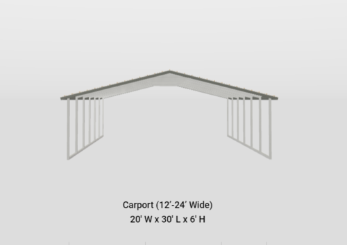 20x30 A-Frame Horizontal Roof Carport - Image 2