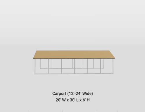 20x30 A-Frame Horizontal Roof Carport - Image 4